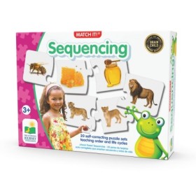 Puzzle Educativ de potrivire Secvente cu 20 perechi de piese auto-corectante recomandat de la 3 ani